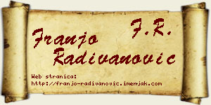 Franjo Radivanović vizit kartica
